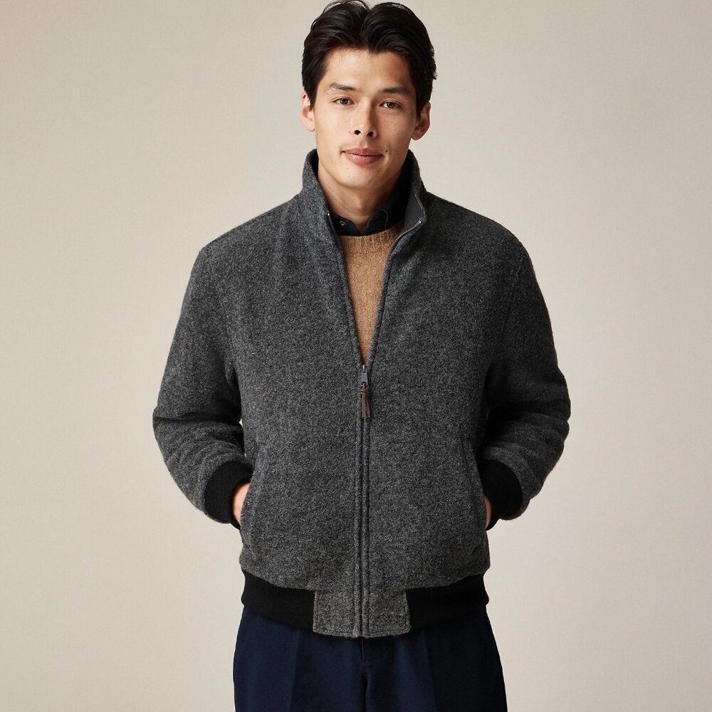 Jcrew Mens Wool Blend Fleece Jacket Size Large
